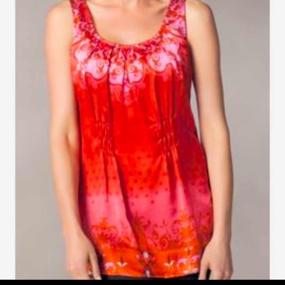 CAbi Sleeveless 100% Silk Blouse